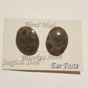 Real Petoskey Stone Earrings
